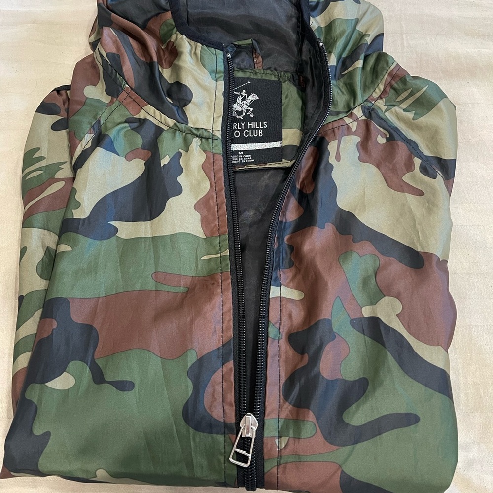 Beverly Hills Polo Club Green and Brown Camouflage Jacket
